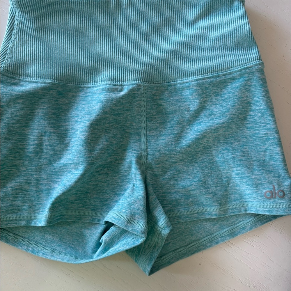 ALO Yoga Blue Athletic Shorts High-Rise Performance Super Soft